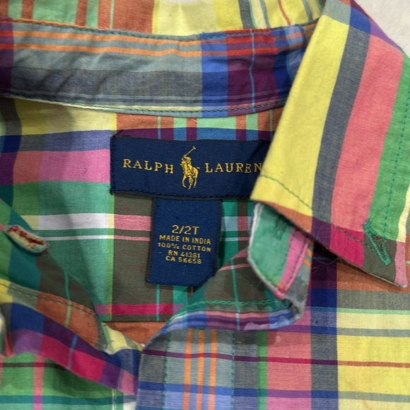 NWOT Ralph Lauren Toddler Plaid Long Sleeve Button Down Shirt size 2T - Picture 2 of 2